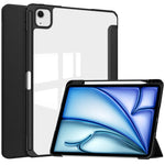 For iPad Air 13 (2026) / (2025) / (2024) Case Clear Acrylic Leather Tablet Cover Support Auto Sleep / Wake