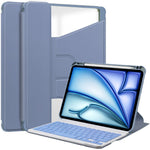 For iPad Air 13 (2026) / (2025) / (2024) Case 360-Degree Rotary Stand PU Leather + Acrylic Tablet Cover with Keyboard