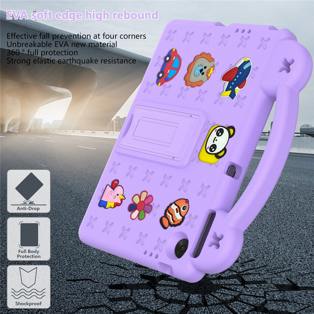 For Lenovo Tab TB311FU Case Kids Cartoon Patterns Hand Grip Kickstand Tablet EVA Cover