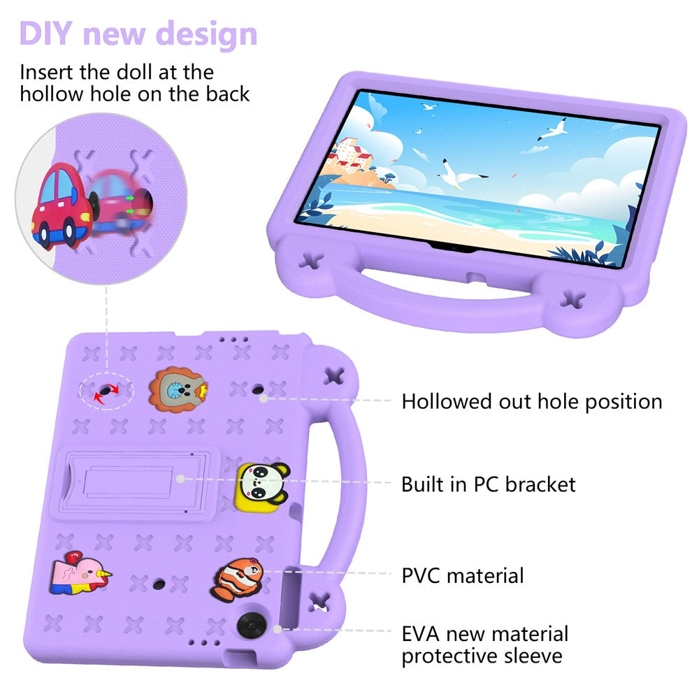For Lenovo Tab TB311FU Case Kids Cartoon Patterns Hand Grip Kickstand Tablet EVA Cover