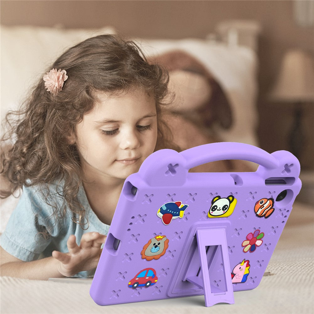 For Lenovo Tab TB311FU Case Kids Cartoon Patterns Hand Grip Kickstand Tablet EVA Cover