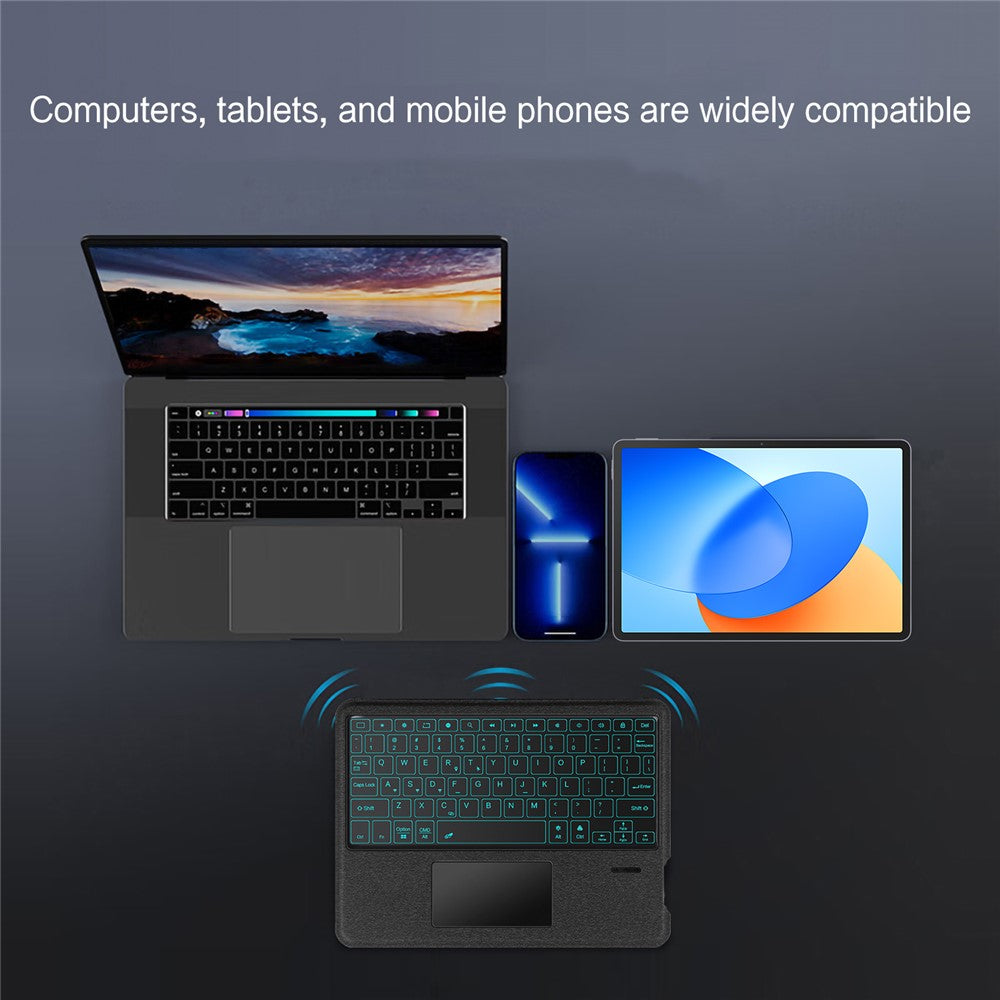For Huawei Hi MatePad 11.5 2024 Leather Case + Bluetooth-Compatible Keyboard with Backlight Trackpad