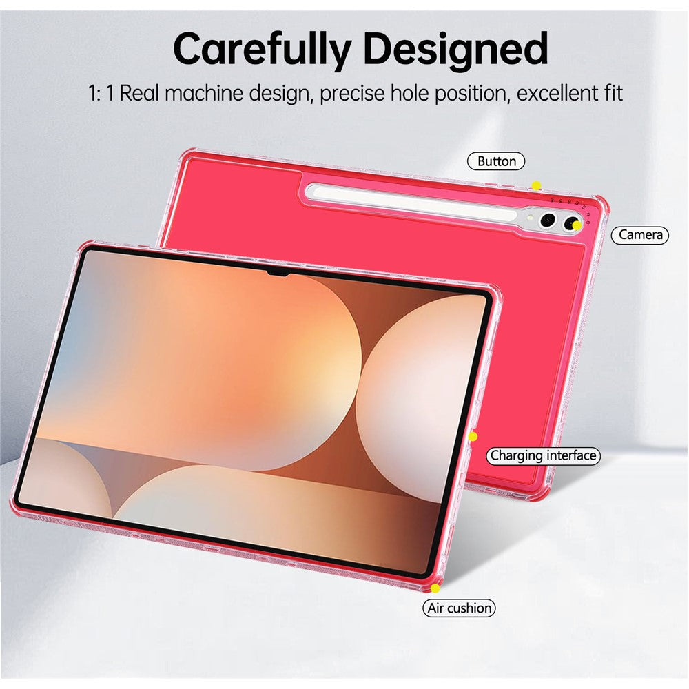 Til Samsung Galaxy Tab S9 Ultra / S8 Ultra Gennemsigtigt Cover 3-i-1 PC + TPU Stødsikkert Tabletcover