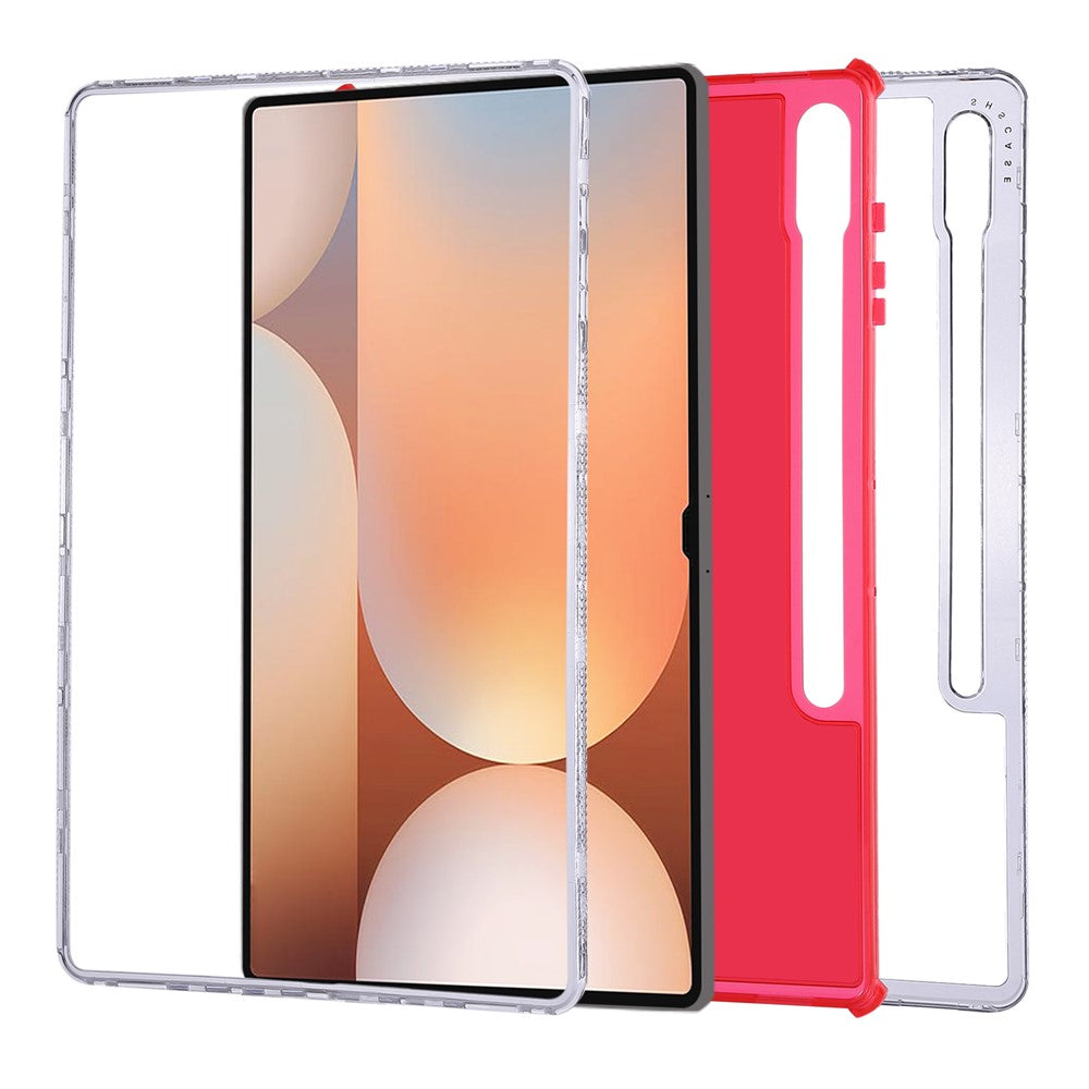 Til Samsung Galaxy Tab S9 Ultra / S8 Ultra Gennemsigtigt Cover 3-i-1 PC + TPU Stødsikkert Tabletcover