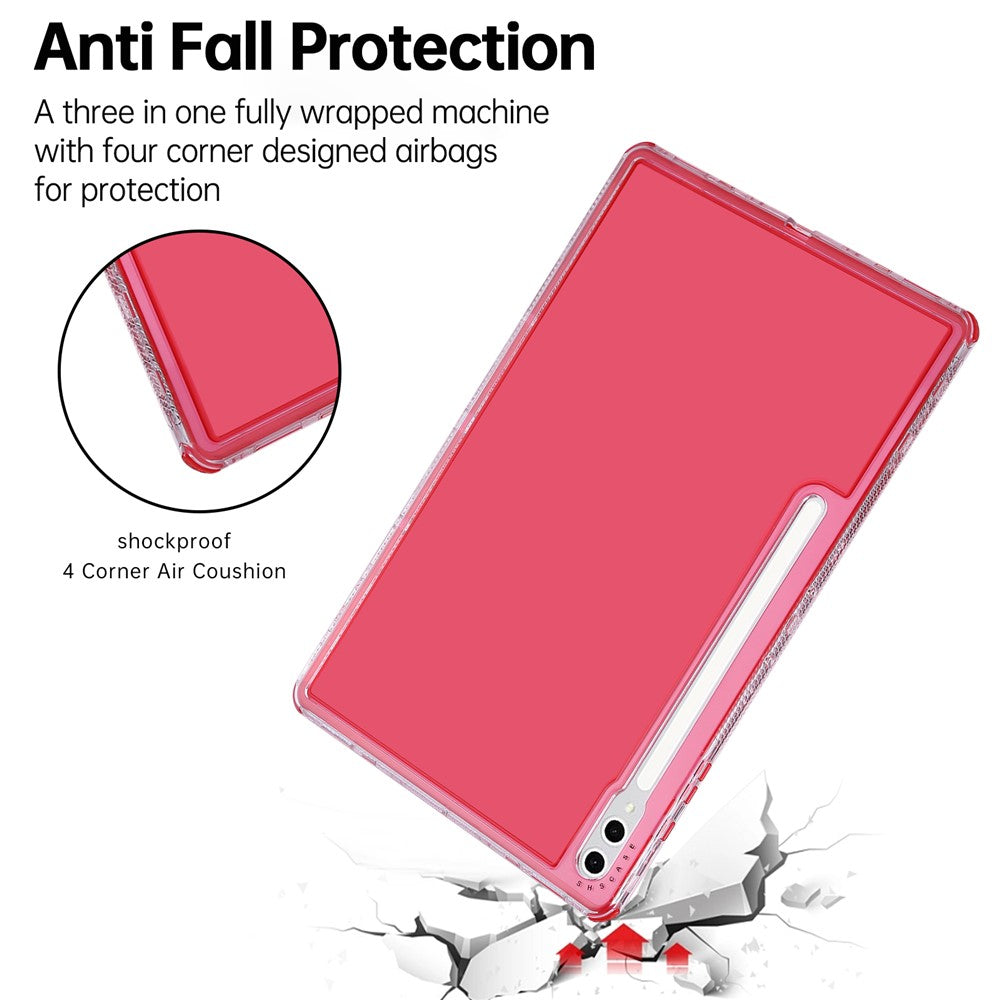 Til Samsung Galaxy Tab S9 Ultra / S8 Ultra Gennemsigtigt Cover 3-i-1 PC + TPU Stødsikkert Tabletcover