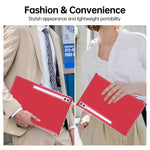 Til Samsung Galaxy Tab S9 Ultra / S8 Ultra Gennemsigtigt Cover 3-i-1 PC + TPU Stødsikkert Tabletcover