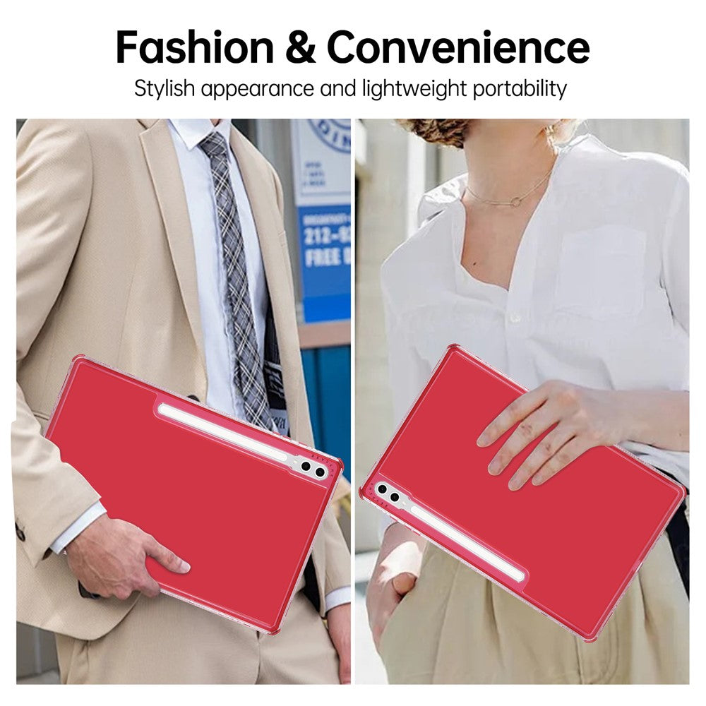 Til Samsung Galaxy Tab S9 Ultra / S8 Ultra Gennemsigtigt Cover 3-i-1 PC + TPU Stødsikkert Tabletcover