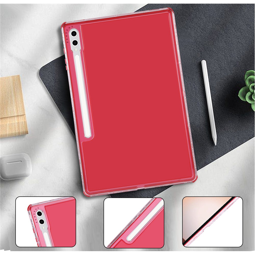 Til Samsung Galaxy Tab S9 Ultra / S8 Ultra Gennemsigtigt Cover 3-i-1 PC + TPU Stødsikkert Tabletcover