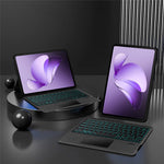 Läderfodral till Oppo Pad 3 + Bluetooth-kompatibelt tangentbord med bakgrundsbelyst styrplatta