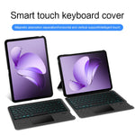 Läderfodral till Oppo Pad 3 + Bluetooth-kompatibelt tangentbord med bakgrundsbelyst styrplatta