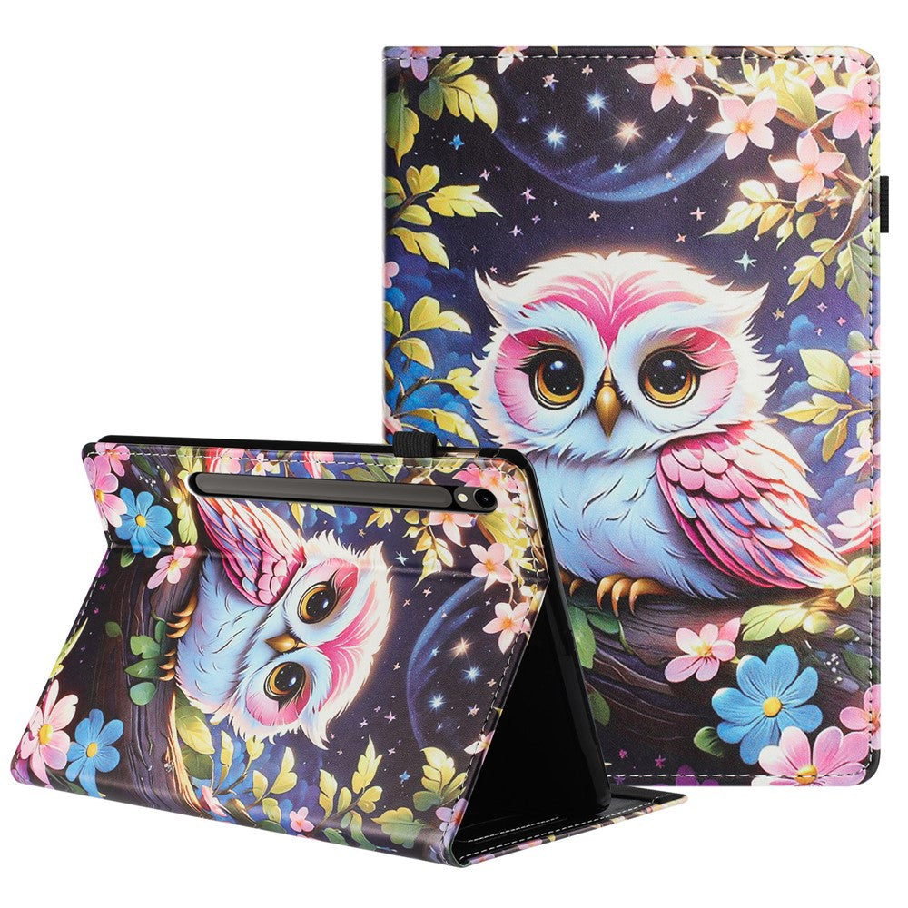 For Samsung Galaxy Tab S10 FE / S9 FE / S9 Tablet Case Litchi Texture Pattern Printing Leather Cover with Card Holder