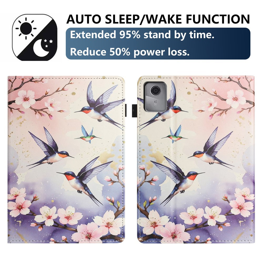 For Lenovo Tab M11 Tablet Case Litchi Texture Pattern Printing Leather Cover Auto Sleep  /  Wake with Card Holder
