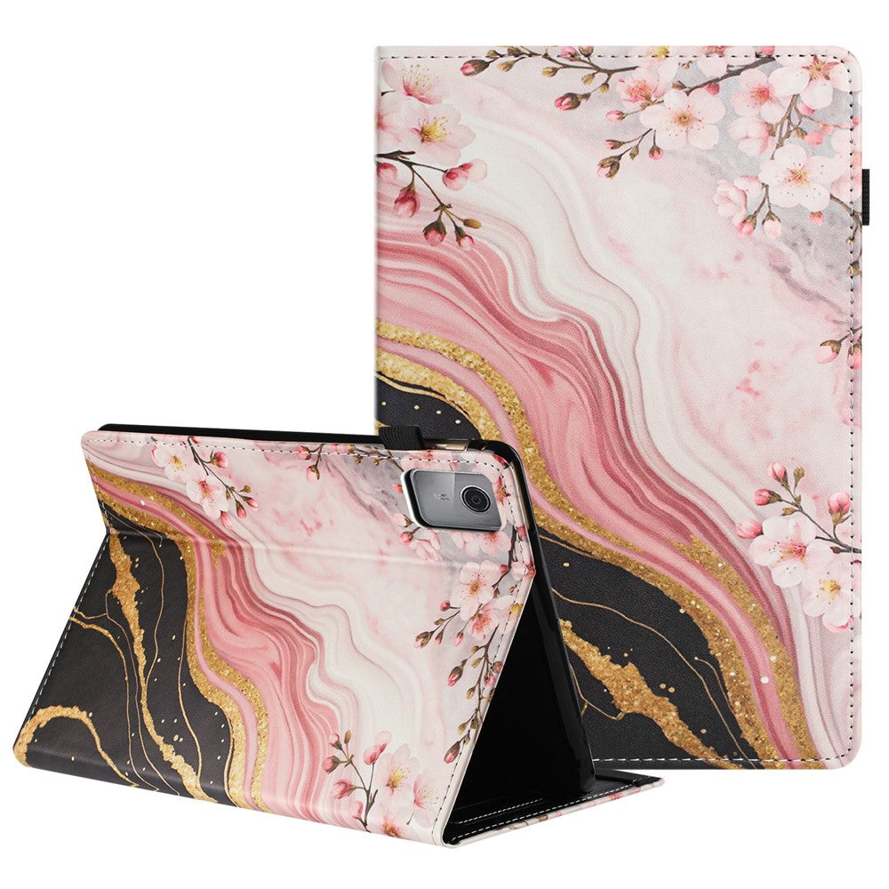For Lenovo Tab M11 Tablet Case Litchi Texture Pattern Printing Leather Cover Auto Sleep  /  Wake with Card Holder
