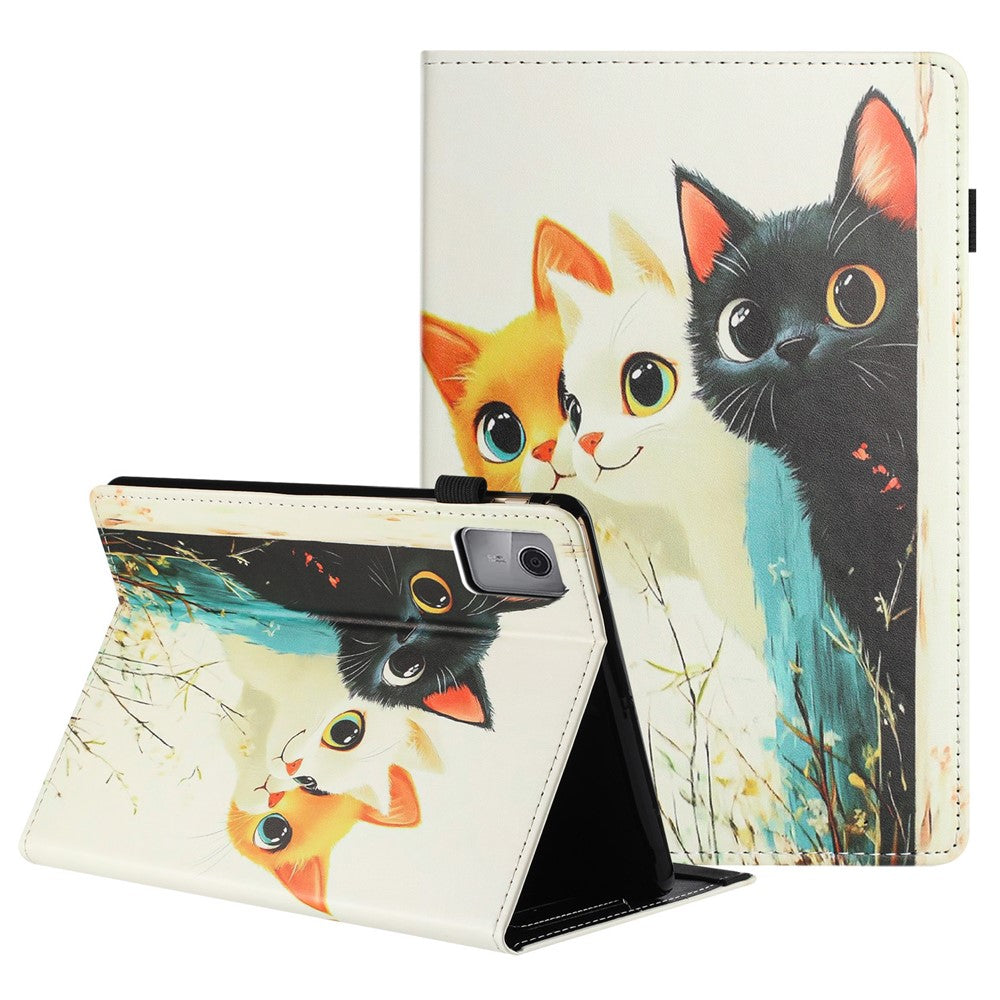 For Lenovo Tab M11 Tablet Case Litchi Texture Pattern Printing Leather Cover Auto Sleep  /  Wake with Card Holder