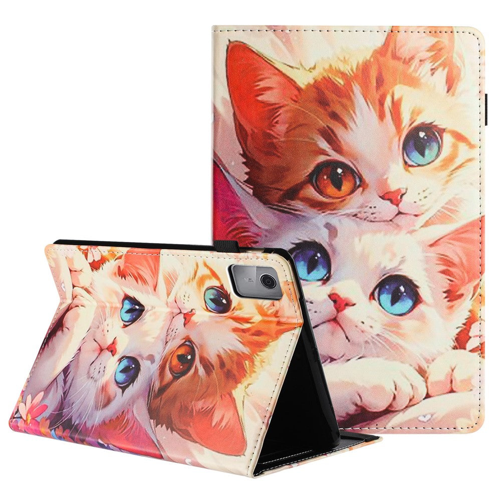 For Lenovo Tab M11 Tablet Case Litchi Texture Pattern Printing Leather Cover Auto Sleep  /  Wake with Card Holder