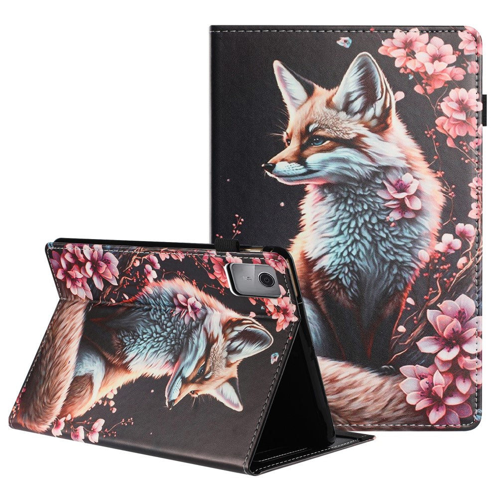 For Lenovo Tab M11 Tablet Case Litchi Texture Pattern Printing Leather Cover Auto Sleep  /  Wake with Card Holder