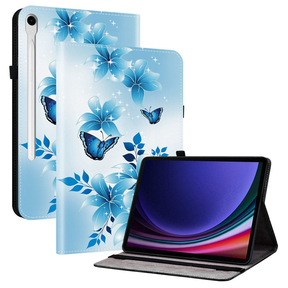 Lædercover til Samsung Galaxy Tab S10 Lite / S10 FE / S9 FE / S9 Mønstertrykket Ståfunktion Tablet Cover med Kortlommer