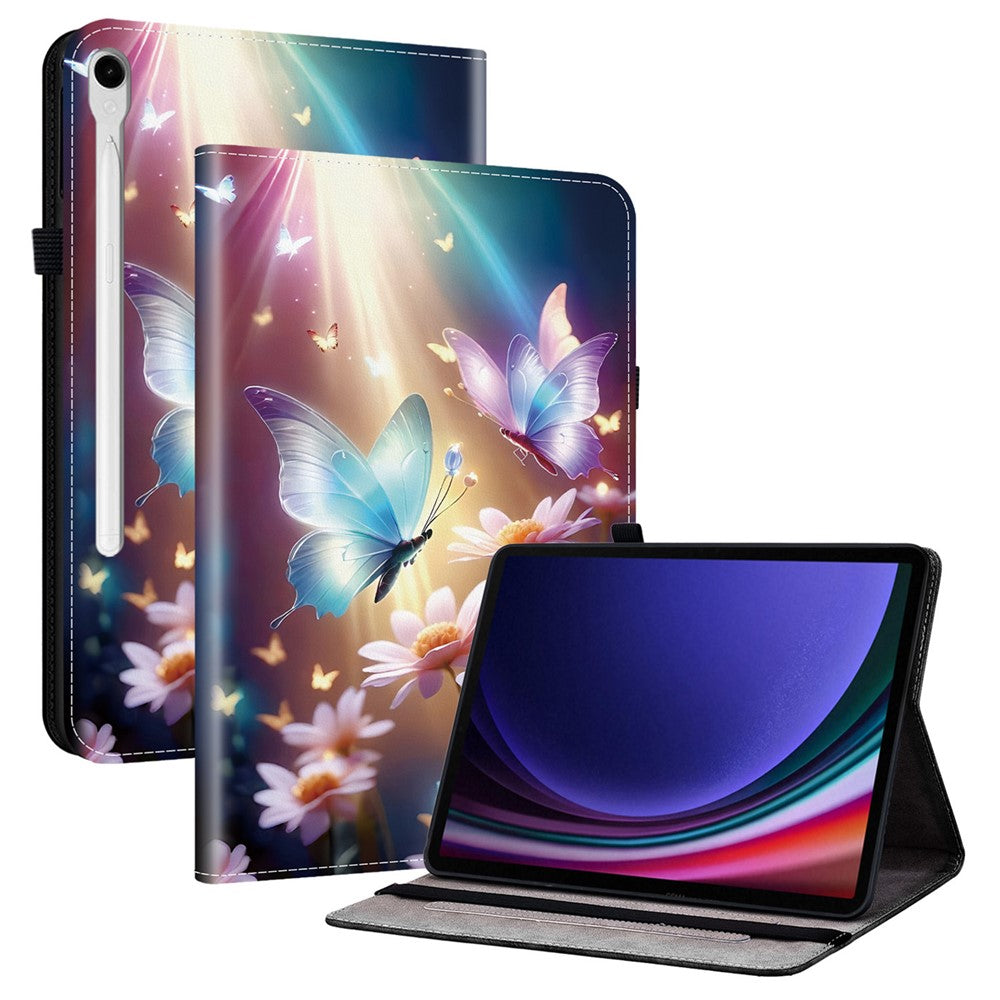 Lædercover til Samsung Galaxy Tab S10 Lite / S10 FE / S9 FE / S9 Mønstertrykket Ståfunktion Tablet Cover med Kortlommer