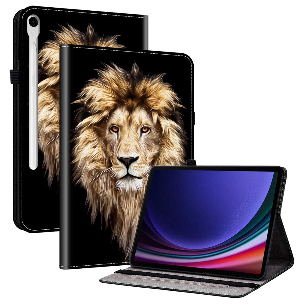 Lædercover til Samsung Galaxy Tab S10 Lite / S10 FE / S9 FE / S9 Mønstertrykket Ståfunktion Tablet Cover med Kortlommer
