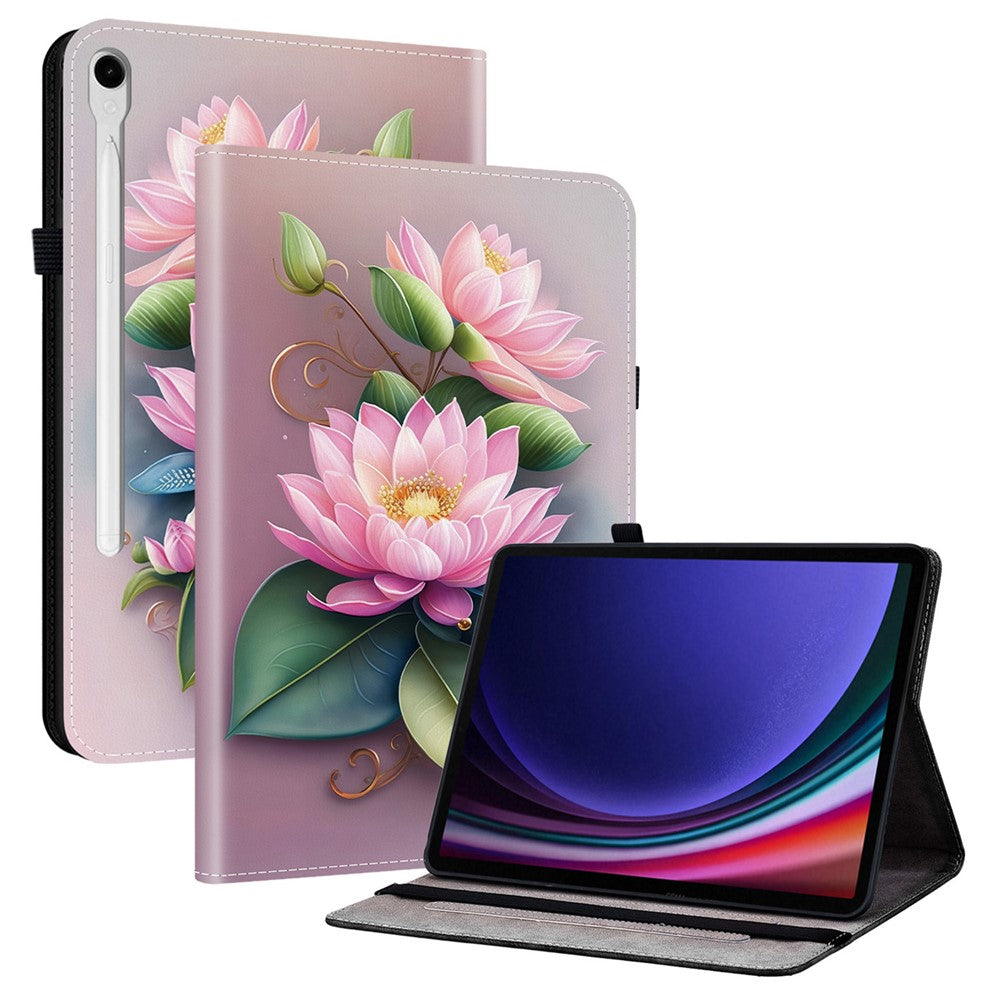 Lædercover til Samsung Galaxy Tab S10 Lite / S10 FE / S9 FE / S9 Mønstertrykket Ståfunktion Tablet Cover med Kortlommer