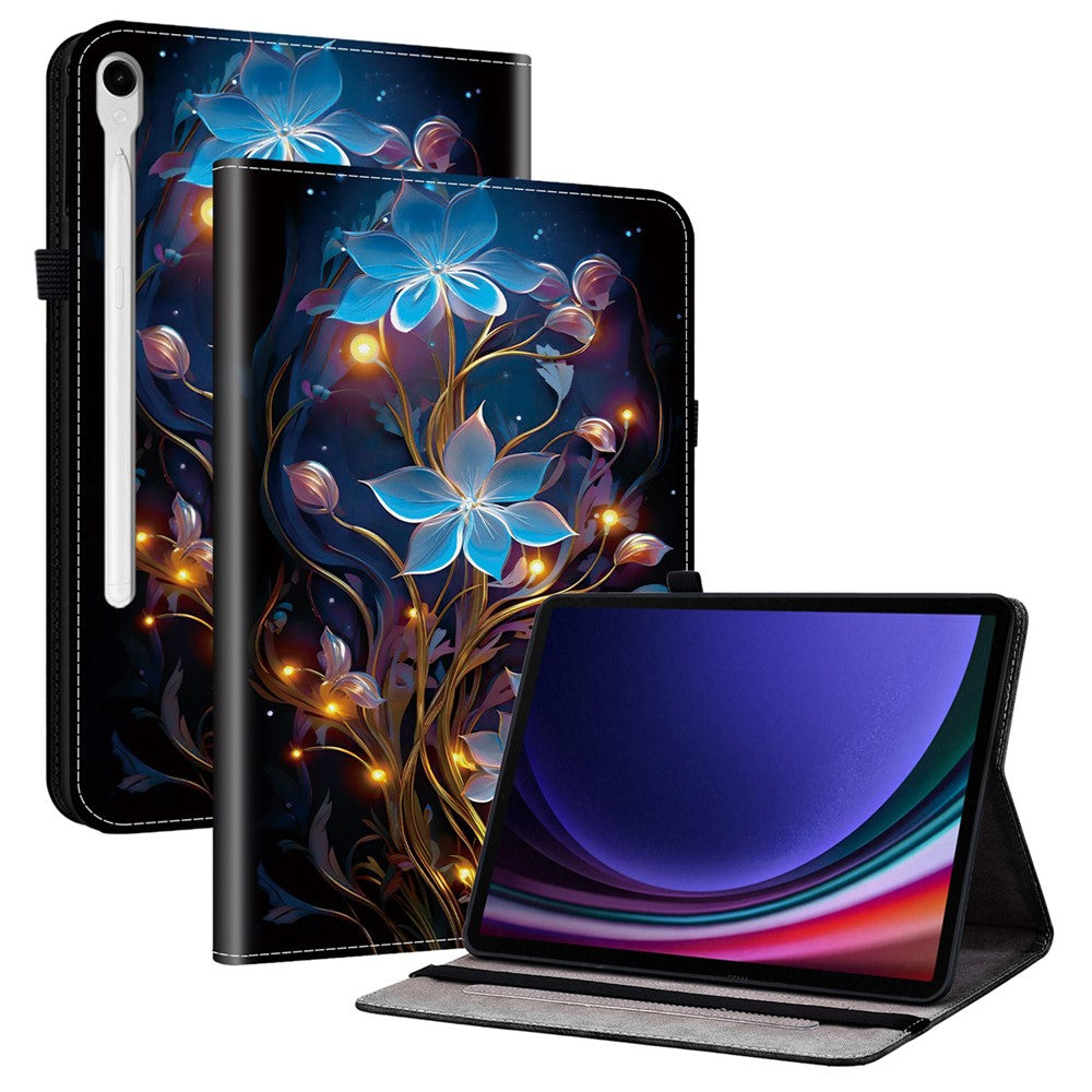 Lædercover til Samsung Galaxy Tab S10 Lite / S10 FE / S9 FE / S9 Mønstertrykket Ståfunktion Tablet Cover med Kortlommer