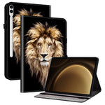 Leather Case For Samsung Galaxy Tab S10+  /  S9 FE+  /  S9+ Pattern Printed Stand Tablet Cover with Card Slots