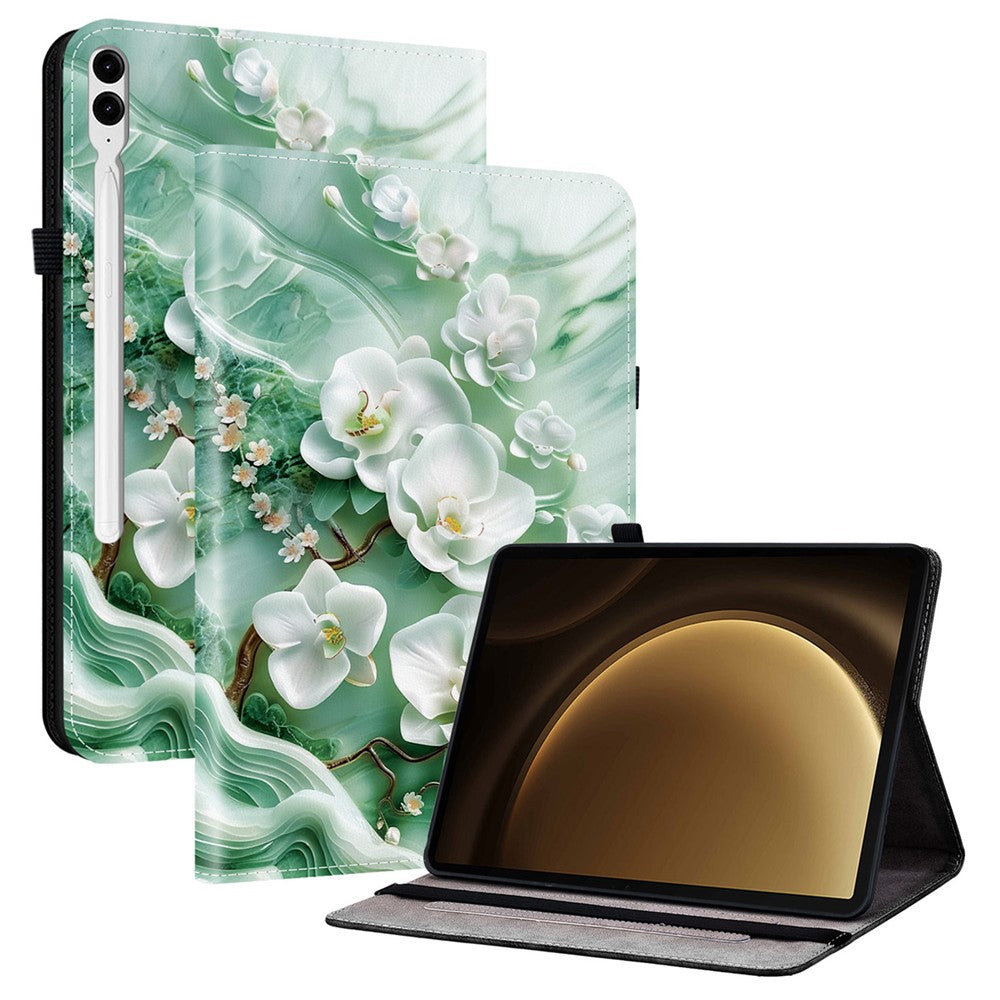Leather Case For Samsung Galaxy Tab S10+  /  S9 FE+  /  S9+ Pattern Printed Stand Tablet Cover with Card Slots