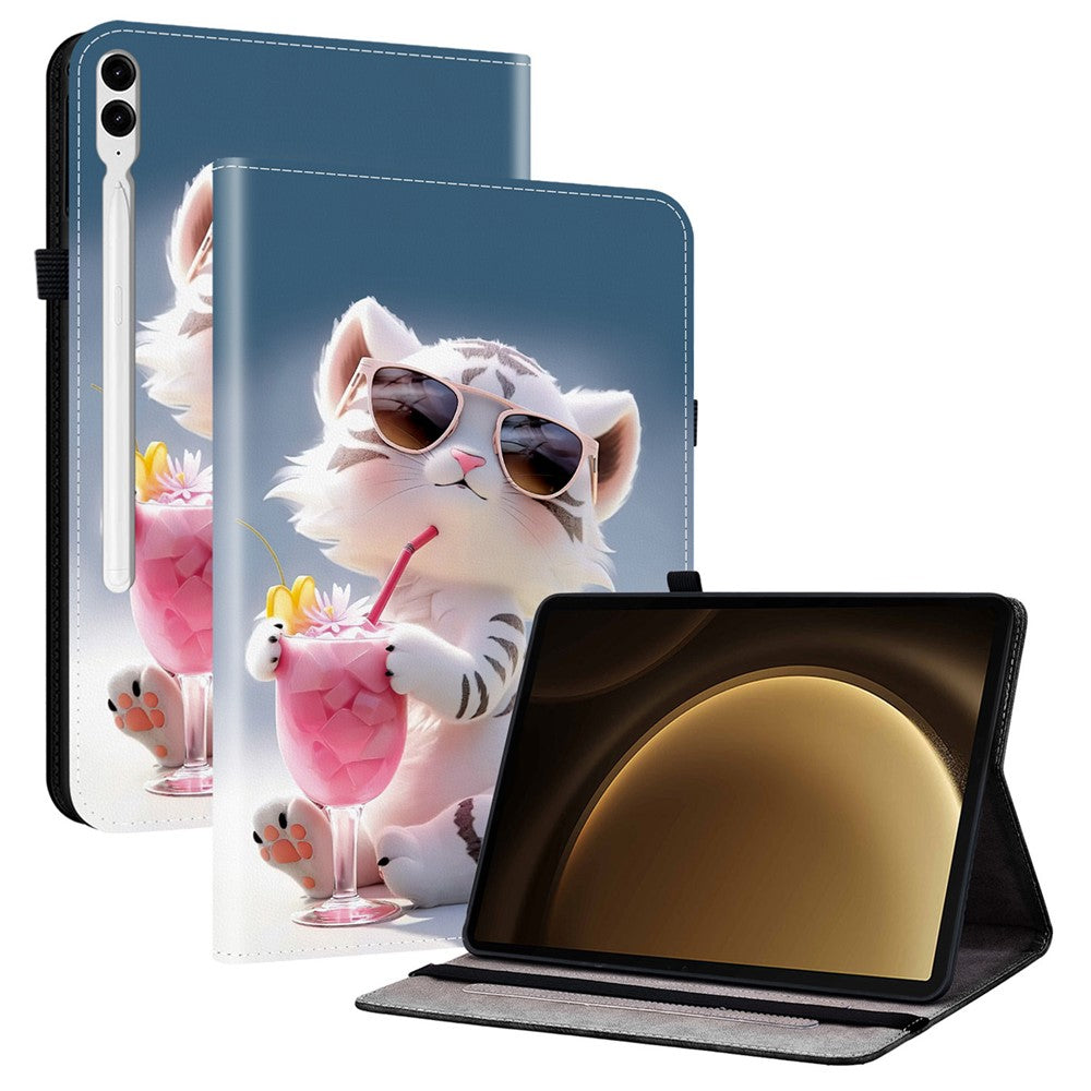 Leather Case For Samsung Galaxy Tab S10+  /  S9 FE+  /  S9+ Pattern Printed Stand Tablet Cover with Card Slots