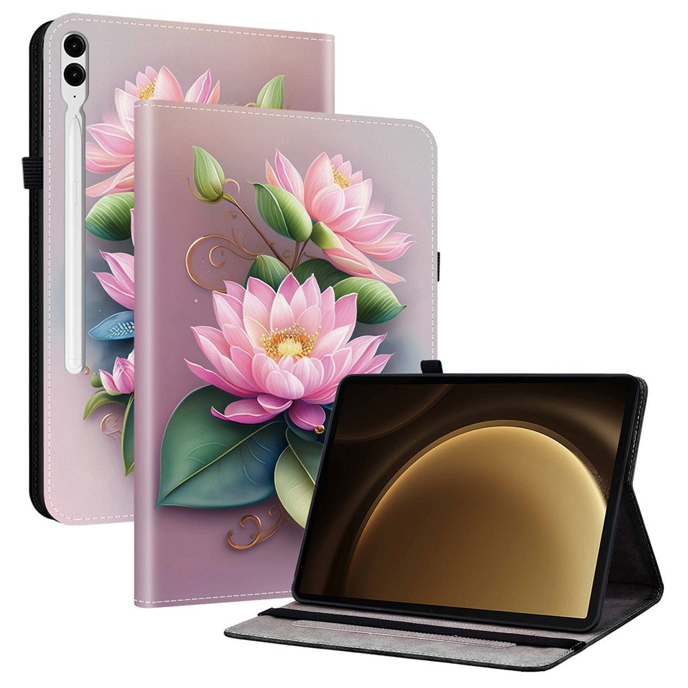 Leather Case For Samsung Galaxy Tab S10+  /  S9 FE+  /  S9+ Pattern Printed Stand Tablet Cover with Card Slots