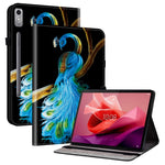 Läderfodral för Lenovo Tab P12 med mönstertryck och stativ, surfplatta och kortplatser