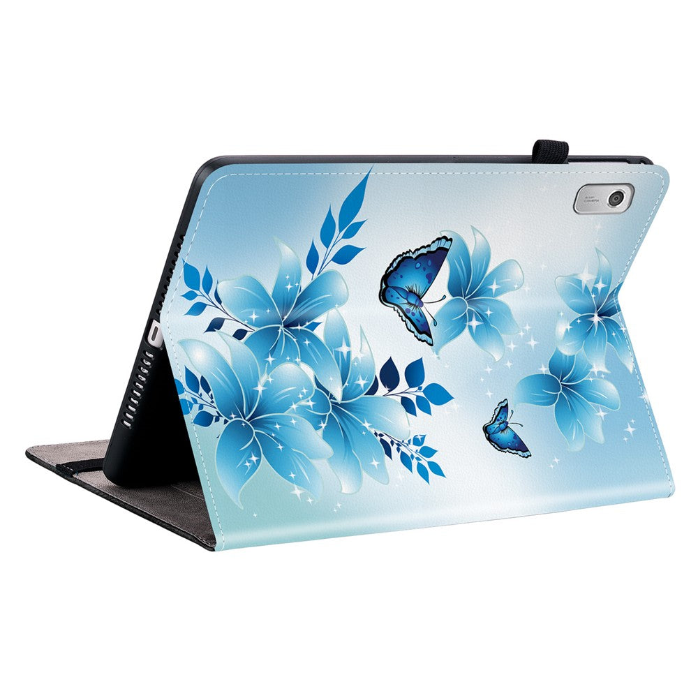 For Lenovo Tab M9 TB-310FU Leather Case Pattern Printed Stand Tablet Cover with Card Slots