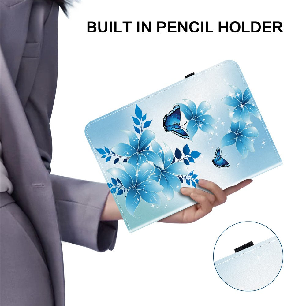 For Lenovo Tab M9 TB-310FU Leather Case Pattern Printed Stand Tablet Cover with Card Slots