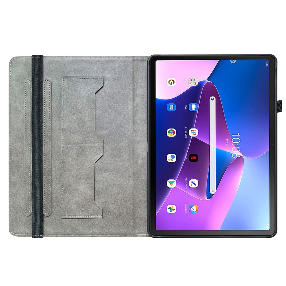 Lenovo Tab M10 (Gen 3) Läderfodral Mönster Tryckt Stativ Surfplatta Skydd med Kortplatser