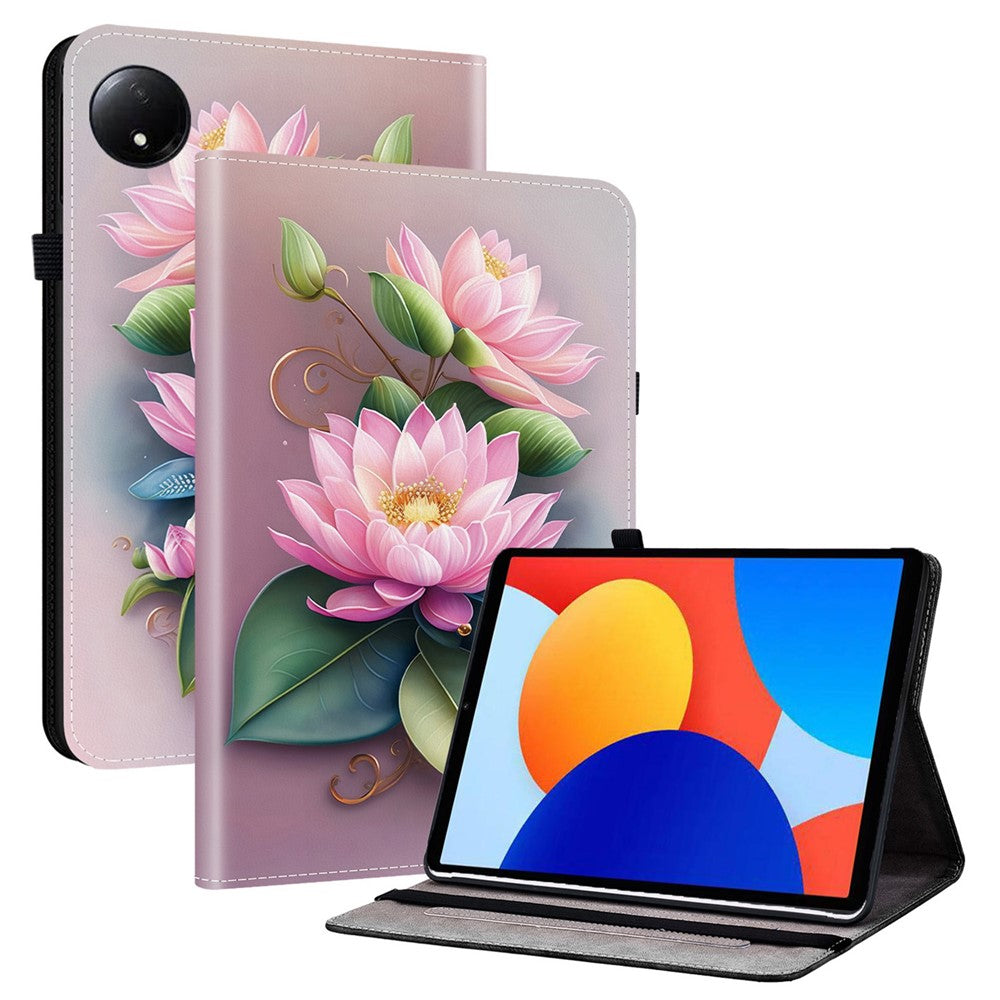 For Xiaomi Redmi Pad SE 4G 8.7 inch Leather Case Pattern Printed Stand Tablet Cover with Card Slots
