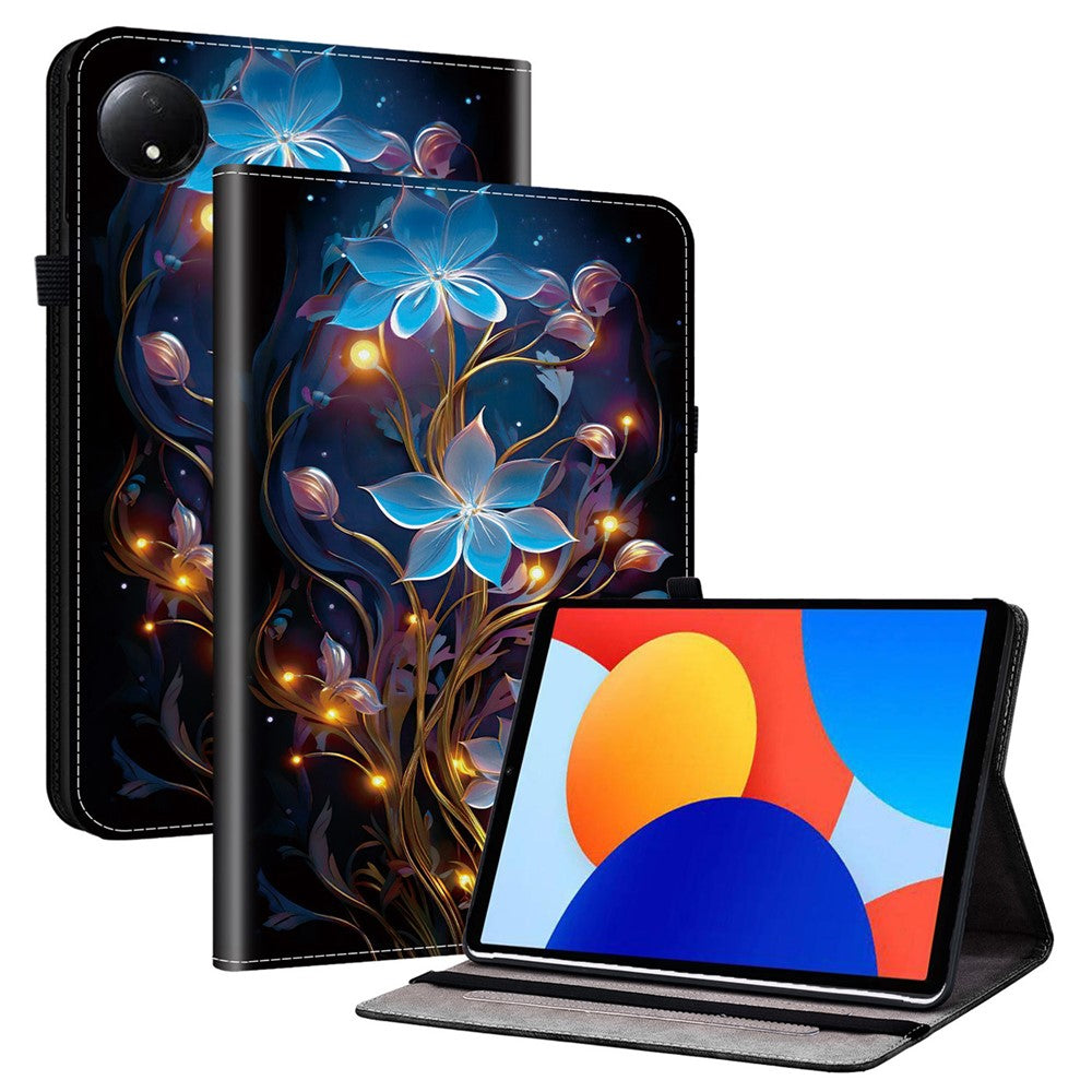 For Xiaomi Redmi Pad SE 4G 8.7 inch Leather Case Pattern Printed Stand Tablet Cover with Card Slots