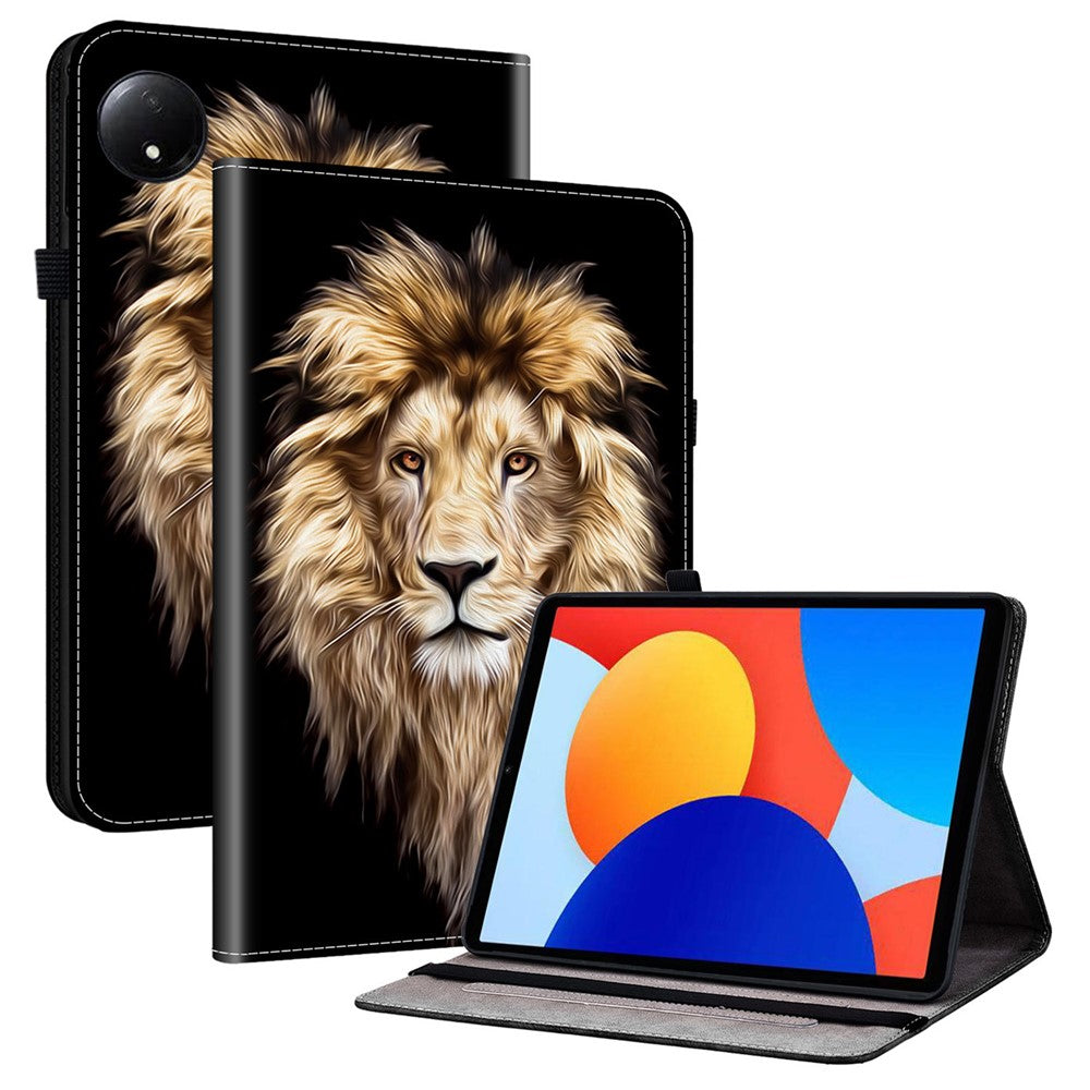 For Xiaomi Redmi Pad SE 4G 8.7 inch Leather Case Pattern Printed Stand Tablet Cover with Card Slots