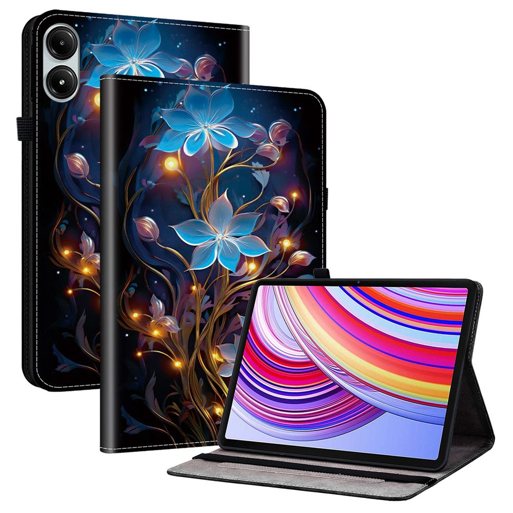 Leather Case For Xiaomi Redmi Pad Pro 5G  /  Redmi Pad Pro  /  Poco Pad 5G  /  4G Pattern Printed Stand Tablet Cover with Card Slots