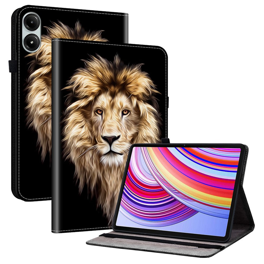Leather Case For Xiaomi Redmi Pad Pro 5G  /  Redmi Pad Pro  /  Poco Pad 5G  /  4G Pattern Printed Stand Tablet Cover with Card Slots