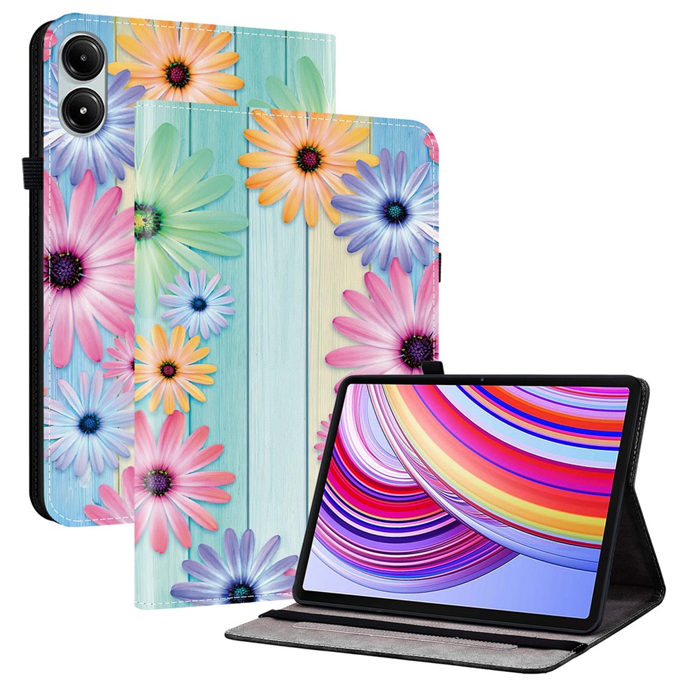 Leather Case For Xiaomi Redmi Pad Pro 5G  /  Redmi Pad Pro  /  Poco Pad 5G  /  4G Pattern Printed Stand Tablet Cover with Card Slots