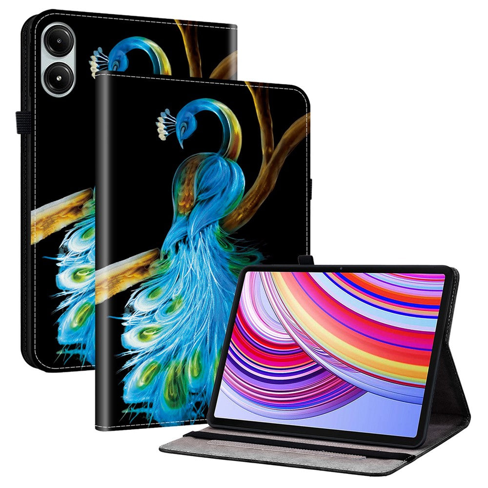 Leather Case For Xiaomi Redmi Pad Pro 5G  /  Redmi Pad Pro  /  Poco Pad 5G  /  4G Pattern Printed Stand Tablet Cover with Card Slots