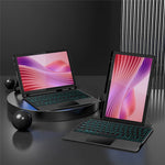 For Lenovo Tab 10.1 (2025) Leather Case + Bluetooth-Compatible Keyboard with Backlight Trackpad