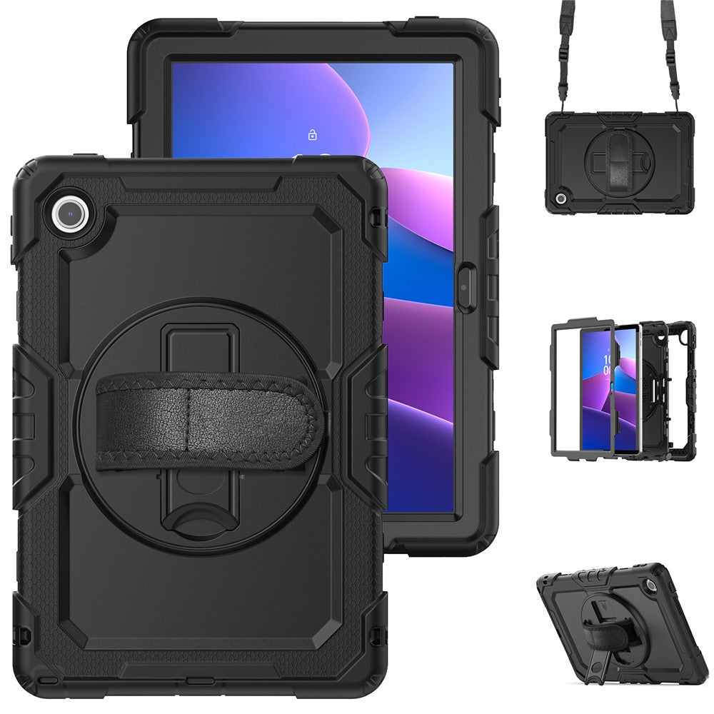For Lenovo Tab 10.1 (2025) TB-311XU  /  Tab TB311FU Case PC + Silicone Tablet Cover with PET Anti-Scratch Film and Shoulder Strap