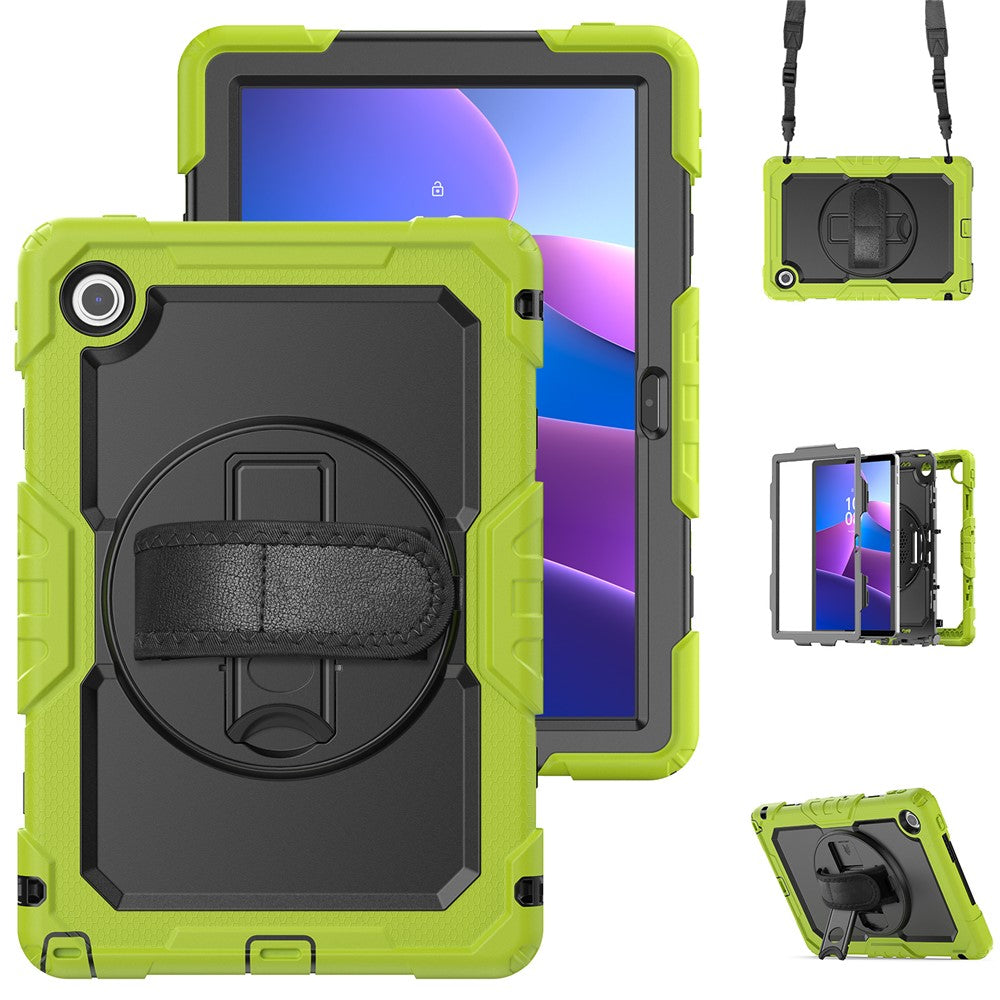 For Lenovo Tab 10.1 (2025) TB-311XU  /  Tab TB311FU Case PC + Silicone Tablet Cover with PET Anti-Scratch Film and Shoulder Strap