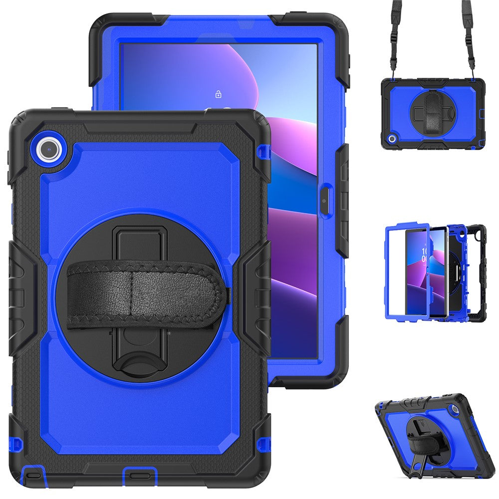 For Lenovo Tab 10.1 (2025) TB-311XU  /  Tab TB311FU Case PC + Silicone Tablet Cover with PET Anti-Scratch Film and Shoulder Strap