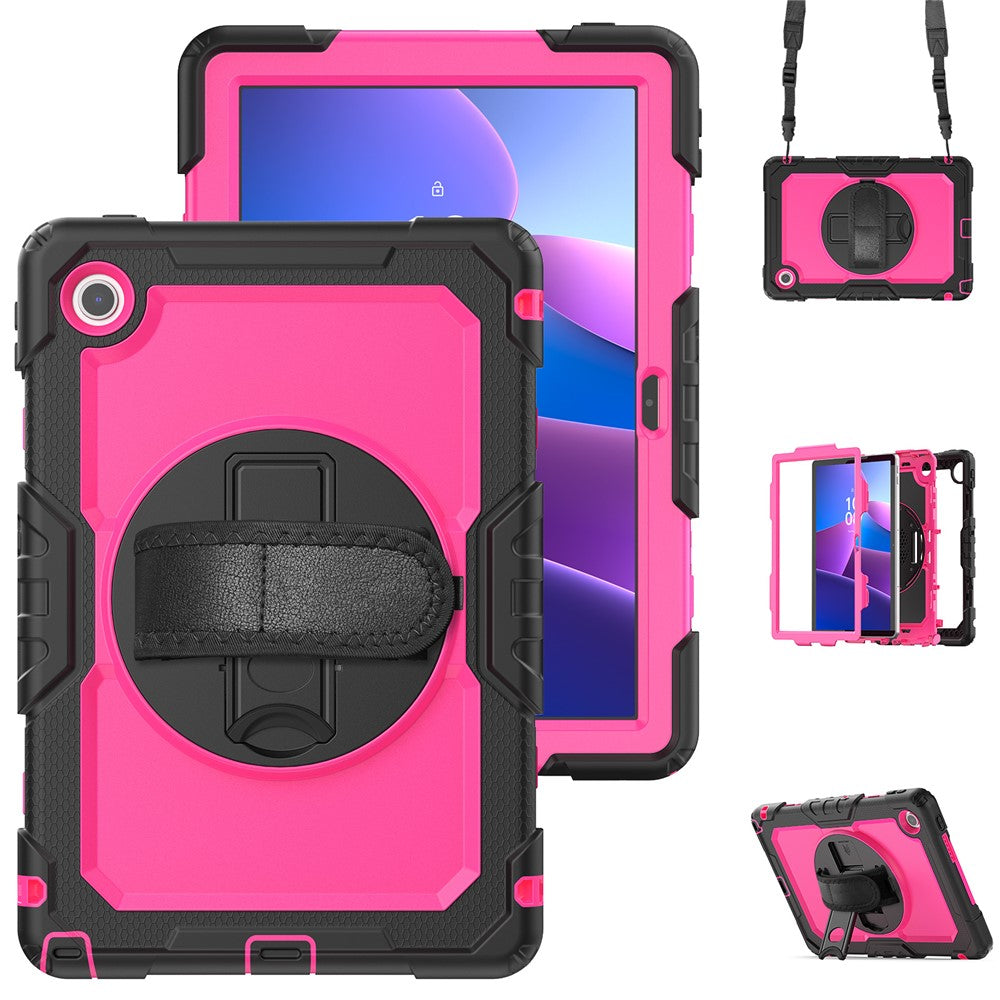 For Lenovo Tab 10.1 (2025) TB-311XU  /  Tab TB311FU Case PC + Silicone Tablet Cover with PET Anti-Scratch Film and Shoulder Strap
