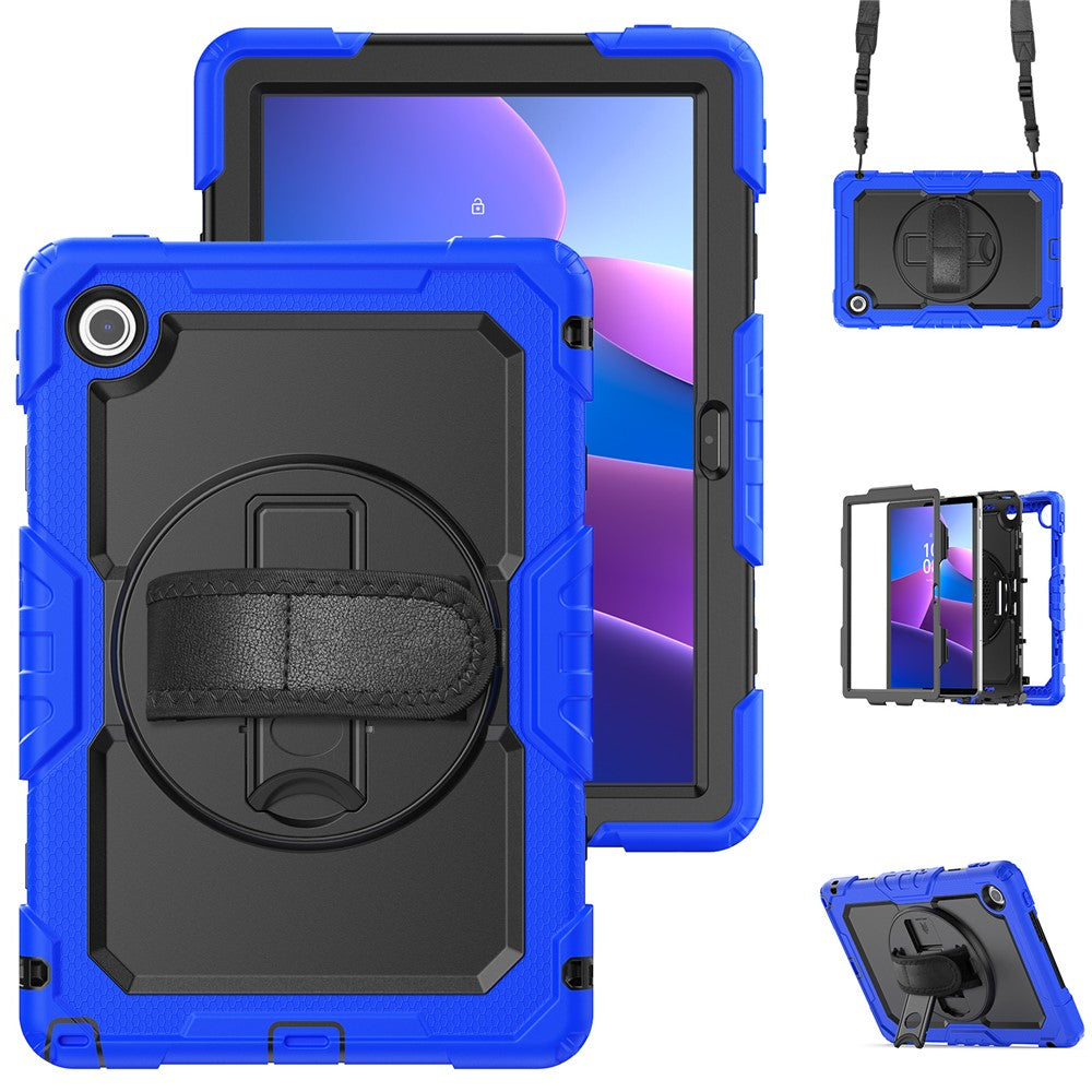 For Lenovo Tab 10.1 (2025) TB-311XU  /  Tab TB311FU Case PC + Silicone Tablet Cover with PET Anti-Scratch Film and Shoulder Strap