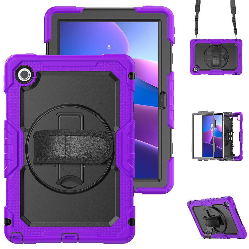 For Lenovo Tab 10.1 (2025) TB-311XU  /  Tab TB311FU Case PC + Silicone Tablet Cover with PET Anti-Scratch Film and Shoulder Strap