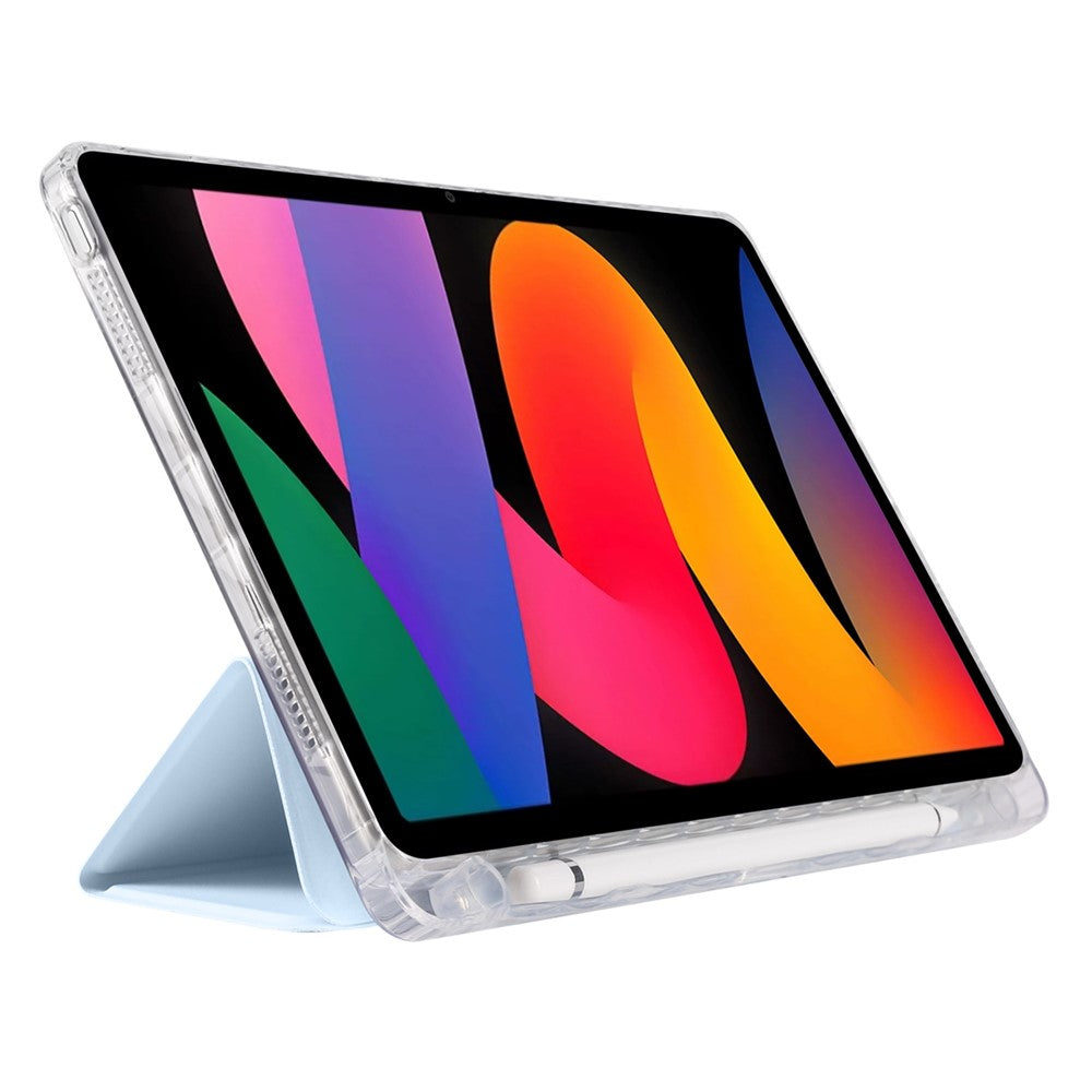 For Xiaomi Redmi Pad SE Case Tri-Fold Stand Leather+TPU+Acrylic Clear Back Tablet Cover