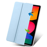 For Xiaomi Redmi Pad SE Case Tri-Fold Stand Leather+TPU+Acrylic Clear Back Tablet Cover