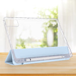 For Xiaomi Redmi Pad SE Case Tri-Fold Stand Leather+TPU+Acrylic Clear Back Tablet Cover